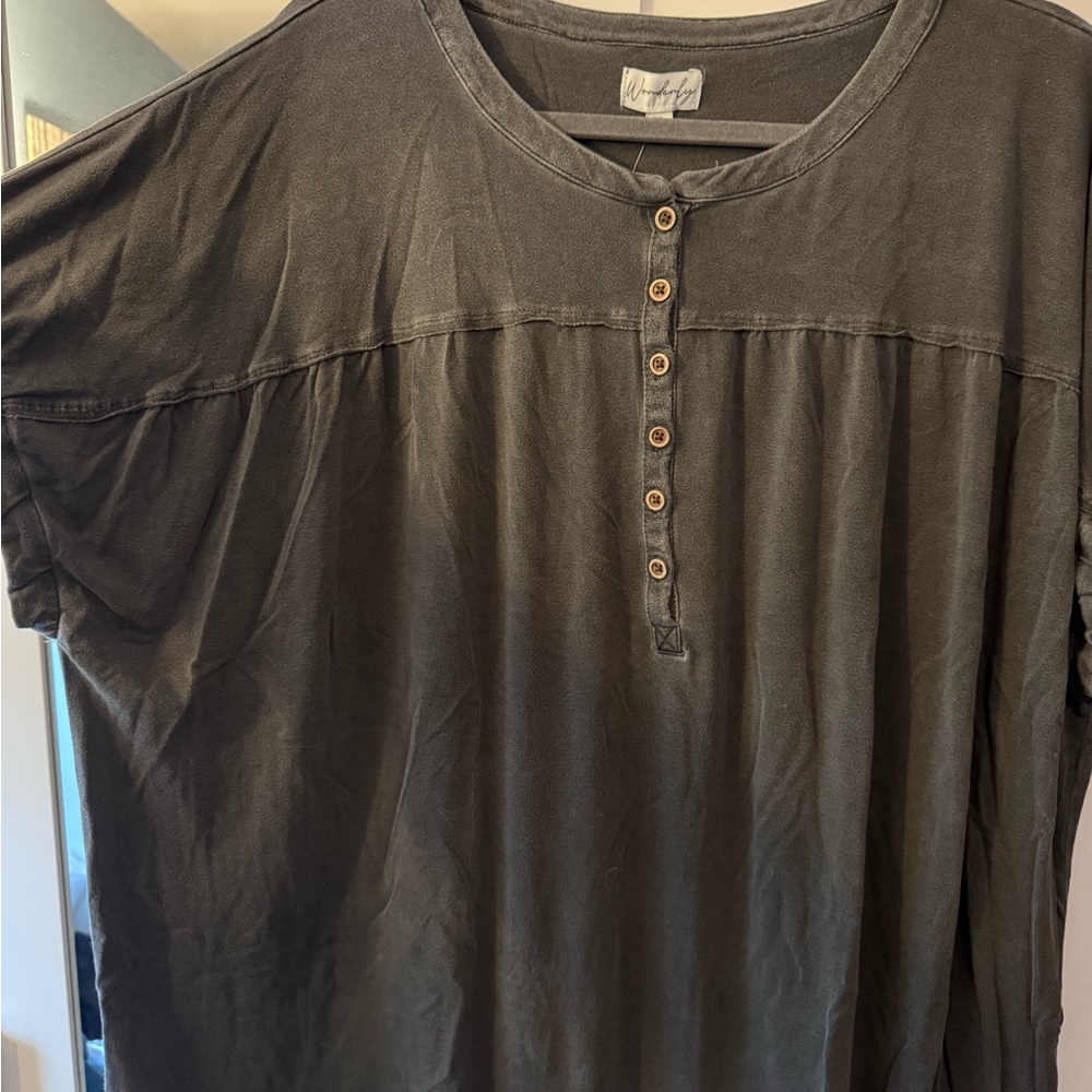 Wonderly Dark Gray Casual Button Down Shirt